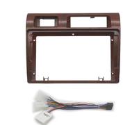 LHyfA Autoradio Mascherina Telaio per Toyota Land Cruiser Pick-up 2014+,Doppio DIN Head Unit Frame Stereo GPS Lettore Dvd Installa Pannello Kit,D-Mahogany Frame Cable
