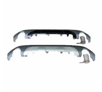 LHyfA Diffusore Paraurti Posteriore Auto per BMW X1 F48F49 2016-2019,Paraurti Posteriore Diffusore Labbro Inferiore Spoiler Splitter Copertura,C-Silver Fake Tail Throat