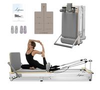 Li Fitness Pilates Reformer, macchina pieghevole in alluminio per pilates con molle, Reformer Box, Jumpboard, calzini e tappetino per pilates, macchina per allenamento a casa ed esercizi in palestra,