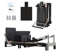 Li Fitness Pilates Reformer, macchina pieghevole in alluminio per pilates con molle, Reformer Box, Jumpboard, calzini e tappetino per pilates, macchina per allenamento a casa ed esercizi in palestra,