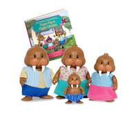 Li’l Woodzeez Famiglia di trichechi Tuskaroo, 4 figurine con libro | Include 4 figurine di trichechi e 1 libro di storie; teste mobili e abiti intercambiabili, Famiglia dei trichechi; 3+ anni