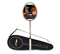 Li-Ning Ignite 7 Speed Carbon Fibre Un Strung Badminton Racket with Full Racket Cover (Black/Gold) | For Intermediate Players | 77 grams | Maximum String Tension - 30lbs