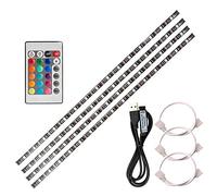 Li-xada - Catena di luci LED USB, 4 x 50 cm, con mini telecomando per TV e computer