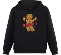LI XIAOYA 2BhipAnimated Children's Comedy Movie Gingy Gingerbread Men's Hoodies Pullover Long Sleeve Sweatshirts Black XXL
