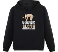 LI XIAOYA Always Be Yourself Unless You Can Be A Sloth Hoody Unisex Ptinted Hoodies Long Sleeve Men's Hooded with Pocket Black M
