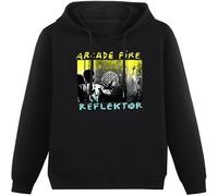LI XIAOYA Arcade Fire Reflektor Long Sleeve Hoody with Pocket Sweatershirt Hooded Band Soft Hoodies Pullover Long Sleeve Sweatshirts Black 3XL