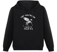 LI XIAOYA Cabin 13 Camp Half Blood Skeleton Hades Percy Jackson Olympians Boy Hoodies Pullover Hoody Sweatershirt Black XXL