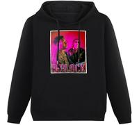 LI XIAOYA D-Block Europe Men's Hoodies Graphic Printed Pullover Sweatshirts Black M