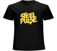 LI XIAOYA Steel Pulse Logo British Roots Reggae Band Rasta Mens T-Shirt Black M