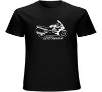LI XIAOYA Summer Shirt Japanese Motorcycle St1300 Pan European Motorcycle Cool Top Sweatshir Short Sleeve Black L
