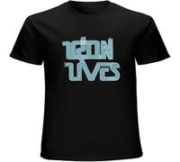 LI XIAOYA Tron Tron Lives Uprising Version Male Big Shirt Basic Short Sleeve Funny 100 Percent Cotton Print Tshirt Top Sweatshir Short Sleeve Black XXL