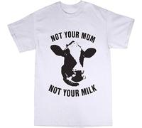 LI XIAOYA Vegan Not Your Milk T-Shirt Casual Graphic Tops White S
