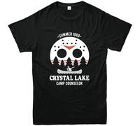 LI YA DENTAL Camp Crystal Lake T-Shirt Camping Horror Halloween Tee Top Top Sweatshirt Short Sleeve Black XL