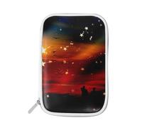 LI ZHI XIN Adolescenti studente astuccio grande cerniera colore multifunzionale moda trucco custodia cielo tramonto stelle immagini, multicolore, taglia unica, organizer per borse, Multicolore, En