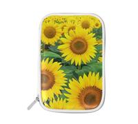 LI ZHI XIN Astuccio materiale da scrivania pennello trucco borsa passaporto studente ragazzi ragazze adulto uomo donna girasole annuale botanica sole pianta grande capacità cerniera, Multicolore, En