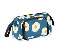 LI ZHI XIN Astuccio organizer di grande capacità, design a bocca di pesce, con due tasche interne, per bambini, ragazzi, ragazze, adulti, motivo a uova, Multicolore, 24×9.5×15cm, Astucci per matite