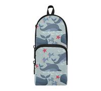 LI ZHI XIN Astuccio per matite per bambini, per studenti, adulti, ragazzi, ragazze, bambini, balene, delfini, animali marini, pesci marini, multicolore, taglia unica, organizer per borse, Multicolore