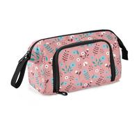 LI ZHI XIN Astuccio portamatite grande capacità, design bocca di pesce, con due tasche interne, per bambini, ragazzi, ragazze, adulti, motivo floreale floreale, Multicolore, 24×9.5×15cm, Astucci per
