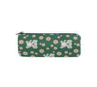 LI ZHI XIN Astuccio rotondo per studenti e adolescenti, astuccio rotondo con cerniera, piccolo astuccio per trucchi, 20 x 8 x 7 cm, motivo koala, Multicolore, 8×3×3 IN, Astucci per matite