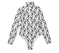 LI ZHI XIN Body da donna a maniche lunghe da donna a collo alto tuta a collo alto body top ragazze danza allenamento fitness body lunga catena di ferro, Multicolore, M