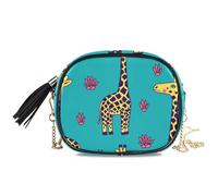 LI ZHI XIN Borsa a tracolla da donna in poliuretano, con catena in poliuretano, piccola borsa con nappa, stile vintage, con uccellino, lucciola, foresta