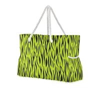 LI ZHI XIN Borsa da spiaggia da donna, borsa da viaggio per grandi vacanze in famiglia, alla moda, impermeabile, con manici con cerniera, motivo a strisce zebrate