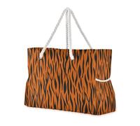 LI ZHI XIN Borsa da spiaggia da donna, borsa da viaggio per grandi vacanze in famiglia, alla moda, impermeabile, con manici con cerniera, motivo a strisce zebrate
