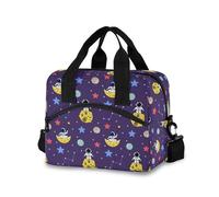 LI ZHI XIN Borsa termica per il pranzo da uomo e donna, borsa termica per adulti, borsa termica per campeggio, picnic, con tracolla, per lavoro, scuola, spazio, pianeta, motivo cartoni animati
