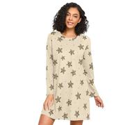LI ZHI XIN Camicia da notte da donna a maniche lunghe camicia da notte da donna camicie da notte camicie da notte girocollo ampio taglie forti biancheria da notte Xxxl Xxl leopardo stella modello