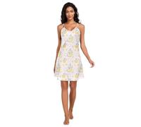 LI ZHI XIN Camicia da notte da donna Slip Camicia da notte da donna senza maniche Abito da notte estivo in raso confortevole scollo a V indumenti da notte XL XXL Koala Star Moon Cloud, Multicolore, M