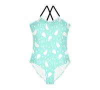 LI ZHI XIN Costume da bagno intero per ragazze, costume da bagno, costume da bagno, set bikini per bambini, età 3-10 anni immagine ombrello, multicolore, 5-6 Anni