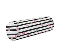 LI ZHI XIN Cuscini per il collo, federa per cuscino, cuscino cervicale, federa rotonda, cuscino cilindrico in memoria con cerniera motivo a pois