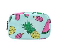 LI ZHI XIN Grande astuccio alla moda per cancelleria borsa per trucchi per studenti adolescenti ragazzi ragazze bambini donne signora estate tropicale frutta fresca gelato stampa 2 strati borsa con