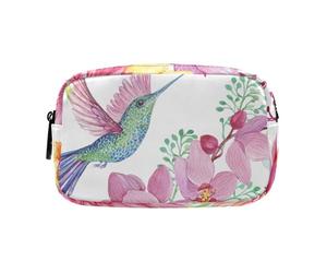 LI ZHI XIN Grande astuccio alla moda per cancelleria, borsa per trucchi per studenti, adolescenti, ragazzi, ragazze, bambini, donne, signora, uccello, colibrì, fiori, orchidee, farfalla, borsa a 2