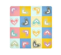 LI ZHI XIN Panno magico autoadesivo per obiettivo della fotocamera, panno per il trucco, 35 x 35 cm, 45 x 45 cm, 55 x 55 cm, motivo a scacchi a forma di cuore, Multicolore, 55 X 55cm (21.7 X 21.7 in