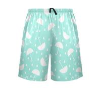 LI ZHI XIN Pantaloni del pigiama da uomo, pantaloni corti del pigiama, pantaloncini estivi casual, vita elastica con coulisse, vestibilità dritta e ampia con 2 tasche, immagine ombrello S-XXL