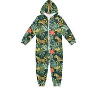 LI ZHI XIN Pigiama intero per bambini con cappuccio per ragazzi e ragazze tute per bambini tuta intera pigiama tutto in uno pigiama invernale caldo tuta da casa 5-14 anni motivo leopardato animale