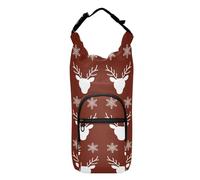 LI ZHI XIN Portabottiglie con cinghia, supporto per bottiglia d'acqua per zaino, accessori per bottiglie d'acqua, borsa termica per bottiglia d'acqua portatile, adatta a 1,134 g, motivo alce e fiocco