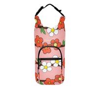 LI ZHI XIN Portabottiglie con cinghia, supporto per bottiglia d'acqua per zaino, accessori per bottiglie d'acqua, borsa termica per bottiglia d'acqua portatile, adatta a 1,134 g, motivo floreale