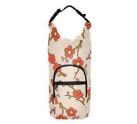 LI ZHI XIN Portabottiglie con cinghia, supporto per bottiglia d'acqua per zaino, accessori per bottiglie d'acqua, borsa termica per bottiglia d'acqua portatile, adatta a 1,134 g, motivo floreale rosso