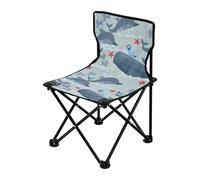 LI ZHI XIN Sedia pieghevole da campeggio, leggera, all'aperto, picnic, pesca, luna, balene, delfini, uccelli marini, pesci oceano