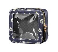 LI ZHI XIN Trousse per cosmetici in pelle trasparente piccola borsa per cosmetici con doppia cerniera organizer scatole portaoggetti motivo vampiri Halloween, Multicolore, L'13cm * W'12cm * H'5.5cm