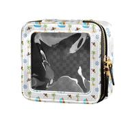 LI ZHI XIN Trousse per cosmetici in pelle trasparente piccola borsa per cosmetici con doppia cerniera organizer scatole portaoggetti Little Bear Sailor motivo cartone animato, Multicolore, L'13cm * W