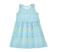 LI ZHI XIN Vestito estivo senza maniche in cotone a trapezio per bambine e ragazze, scollo rotondo, stile casual, età 2-8 anni, motivo albero di Natale, multicolore, 4 anni