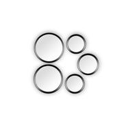 LIA SET 5 SPECCHI DIAMETRI ASSORTITI CON CORNICE PLASTICA NERA