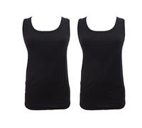 Liabel 2 Camiciola Donna Spalla Larga Puro Cotone Art. 04432/D116 (Nero, 4)