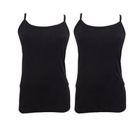 Liabel 2 Camiciola Donna Spalla Stretta Puro Cotone Art. 04432/D106 (Nero, 6)