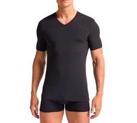 Liabel 2 Maglie Termiche 100% Caldo Cotone Interlock Uomo - Nuova Maglia in Thermocotton Soffice e Vaporosa - Intima Cotone Bianche o Nere S-XXL (XL, Nero - Scollo a V)