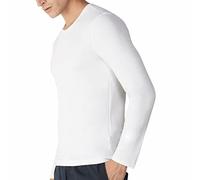 Liabel 2 Maglie Uomo Manica Lunga in Caldo Cotone Termico Girocollo Art.e333 (Bianco, XXL)