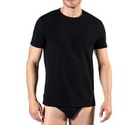 Liabel 2Maglia Termica Uomo 100% Caldo Cotone Interlock NuovaUomo Thermocotton Soffice e Vaporosa Maglia Intima Bianche o Nere S-XXL (XL, Nero - Girocollo)